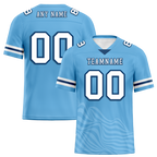 Custom Blue Sleeve Stripes White Personalized Authentic Football Jersey FBJ02-bc0f0db