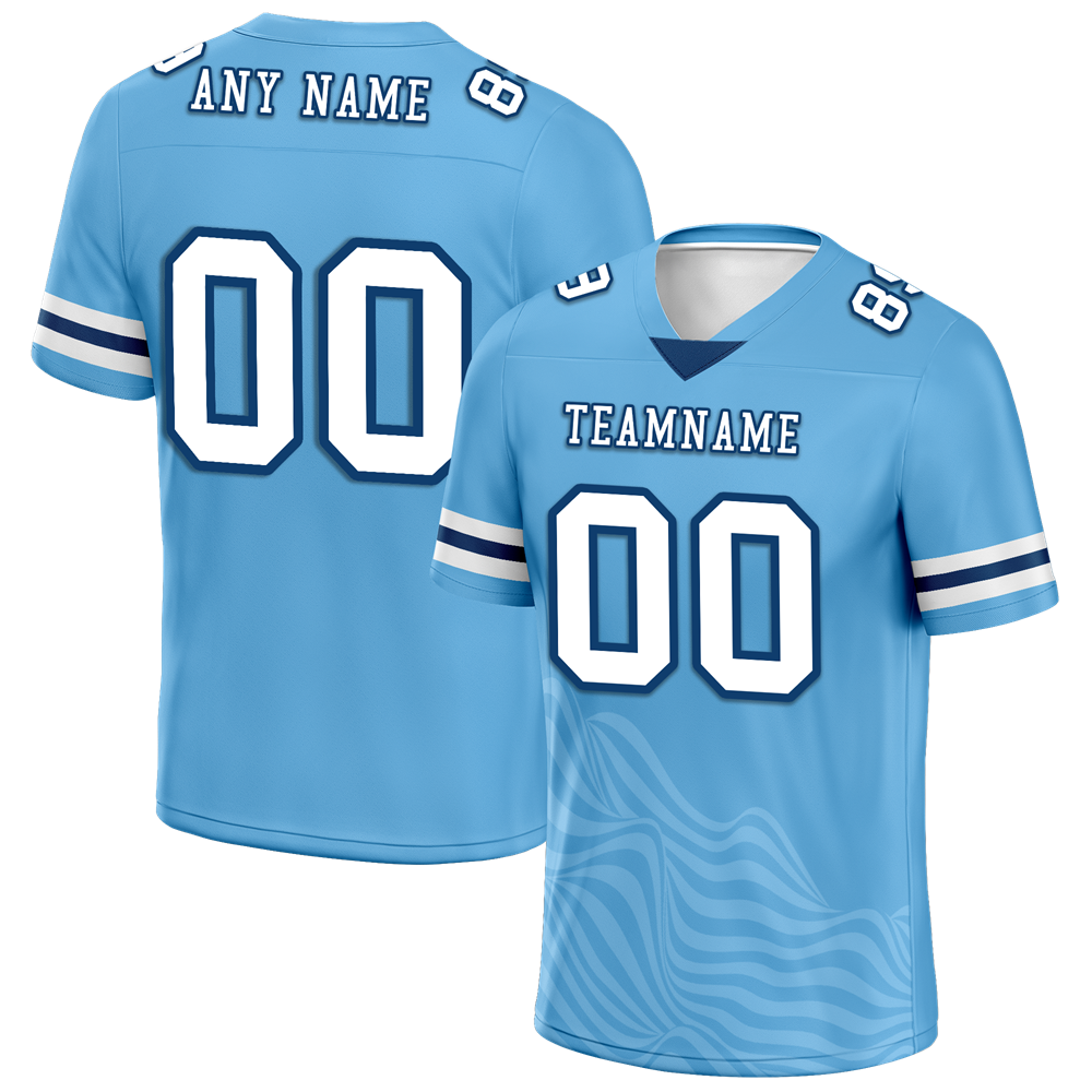 Custom Blue Sleeve Stripes White Personalized Authentic Football Jersey FBJ02-bc0f0db