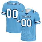 Custom Blue Sleeve Stripes White Personalized Authentic Football Jersey FBJ02-bc0f0db