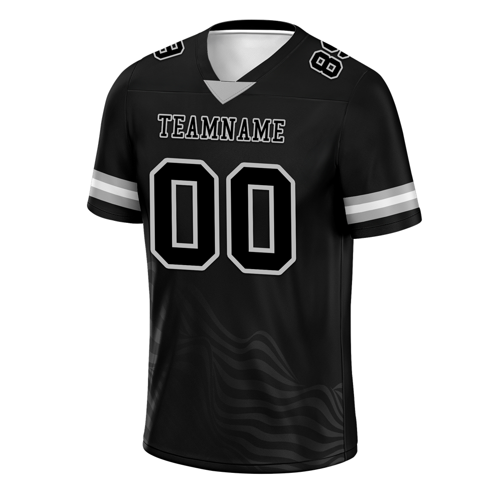 Custom Black Sleeve Stripes Black Personalized Authentic Football Jersey FBJ02-bc0f0dc