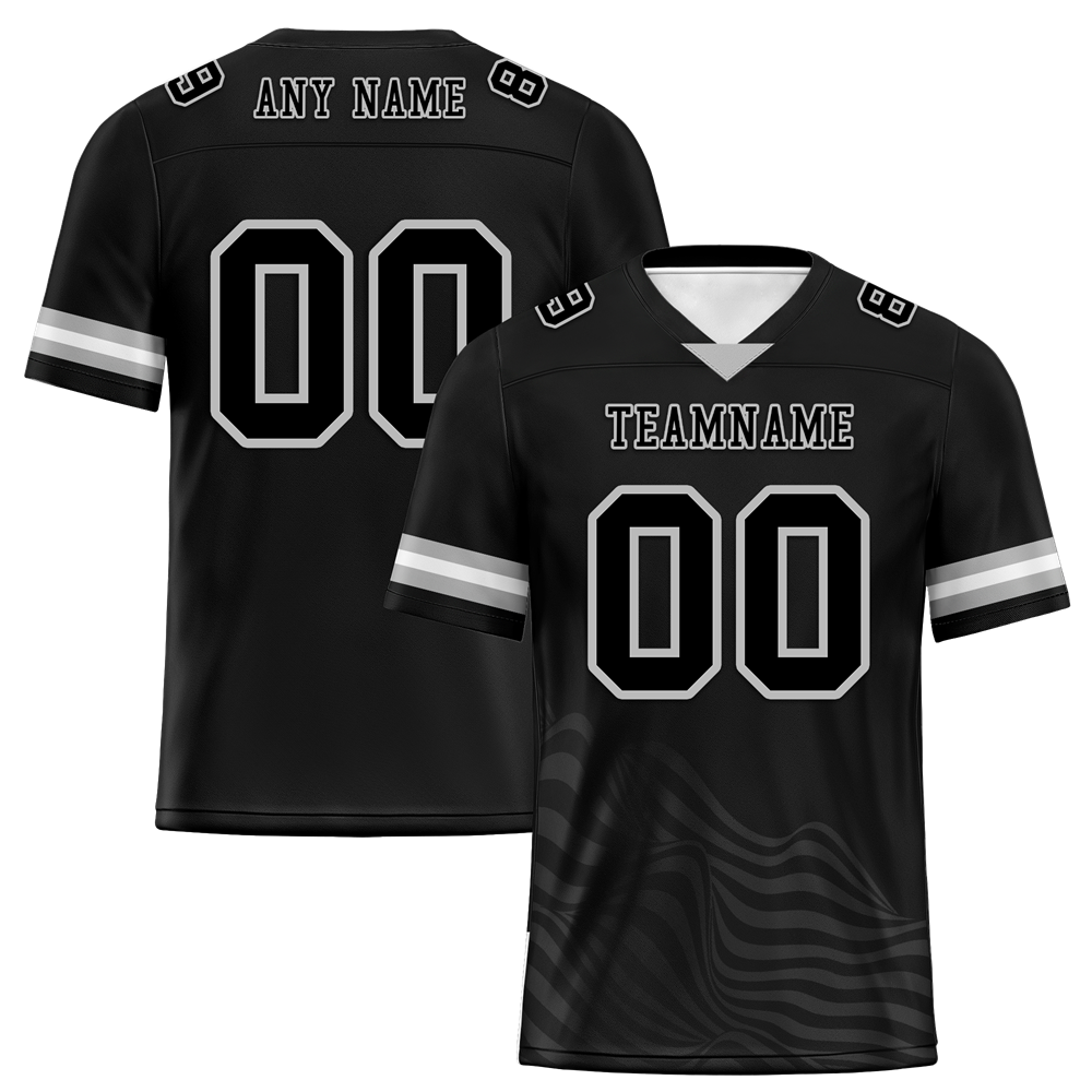 Custom Black Sleeve Stripes Black Personalized Authentic Football Jersey FBJ02-bc0f0dc