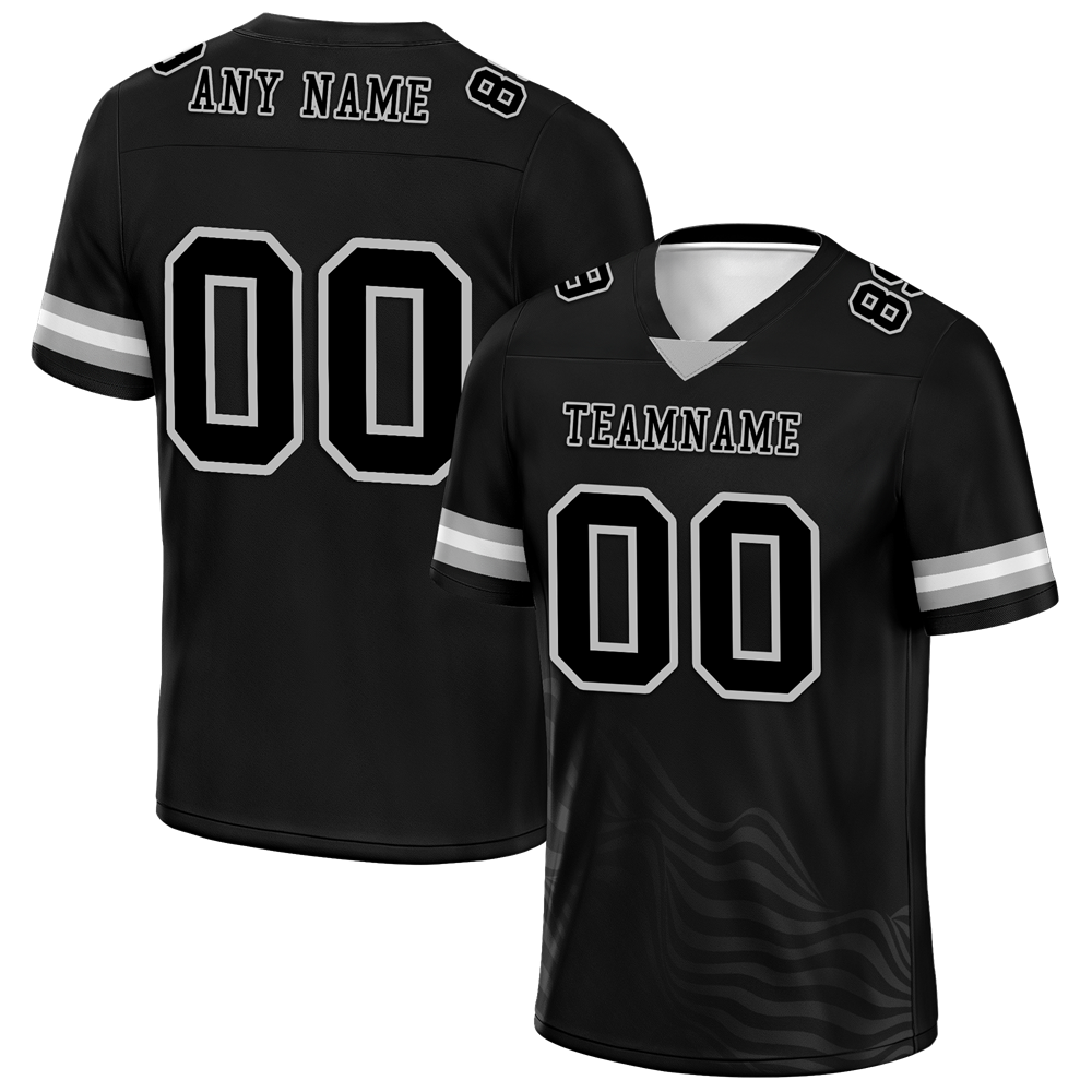 Custom Black Sleeve Stripes Black Personalized Authentic Football Jersey FBJ02-bc0f0dc