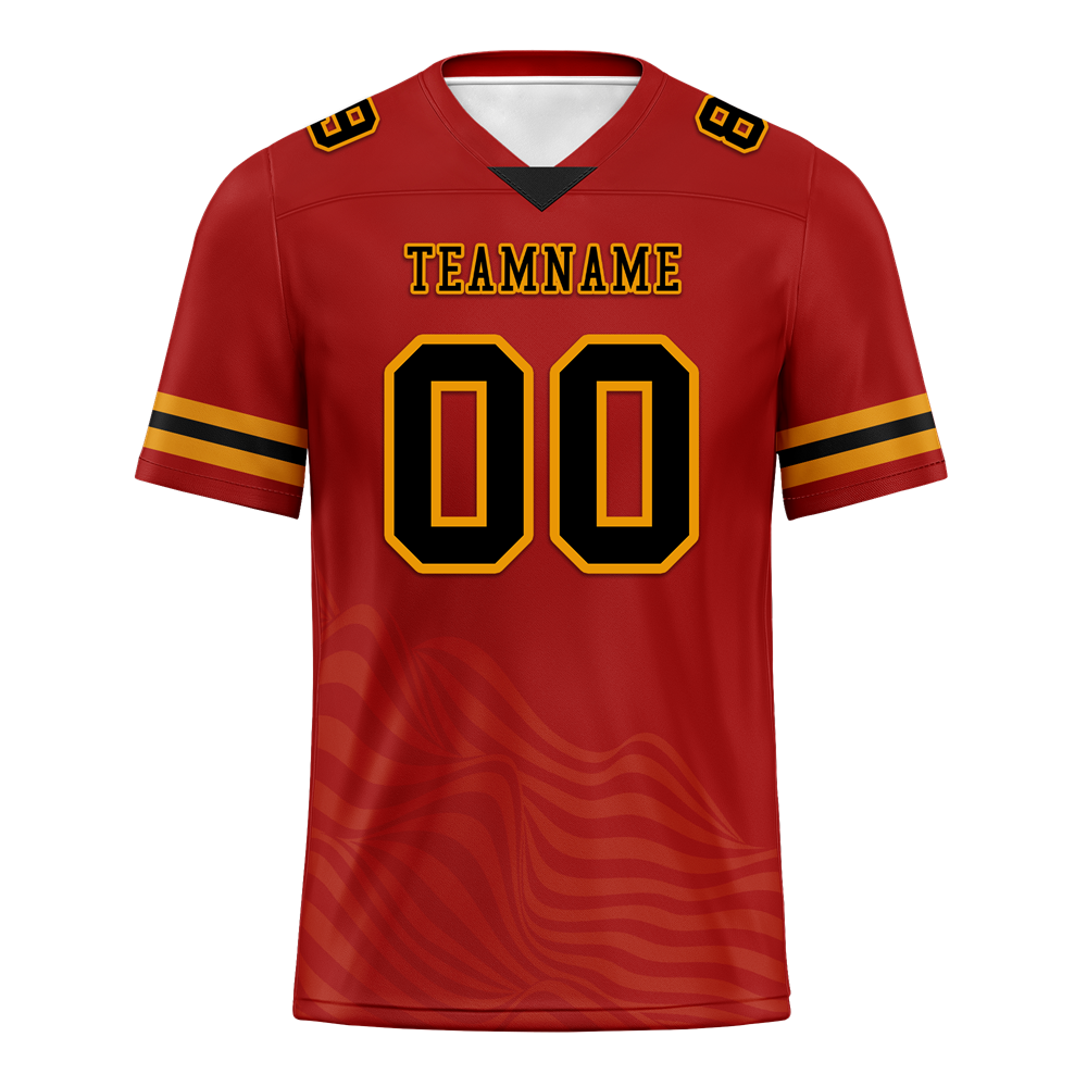 Custom Red Sleeve Stripes Black Personalized Authentic Football Jersey FBJ02-bc0f0dd
