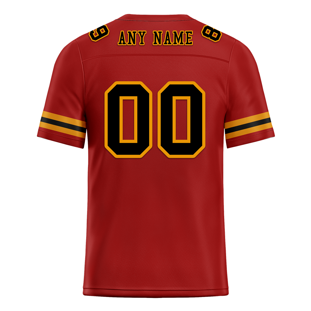 Custom Red Sleeve Stripes Black Personalized Authentic Football Jersey FBJ02-bc0f0dd