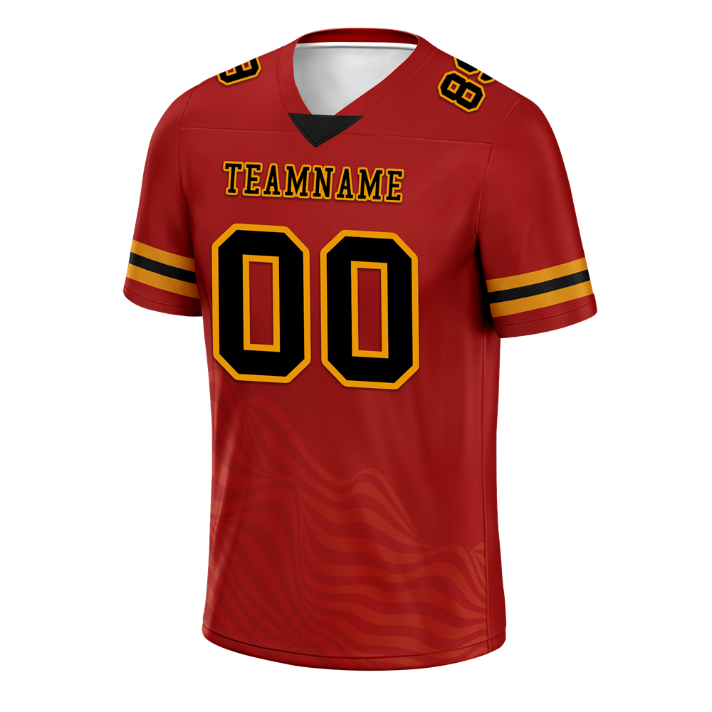 Custom Red Sleeve Stripes Black Personalized Authentic Football Jersey FBJ02-bc0f0dd