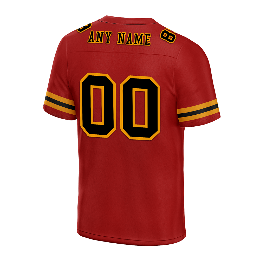 Custom Red Sleeve Stripes Black Personalized Authentic Football Jersey FBJ02-bc0f0dd