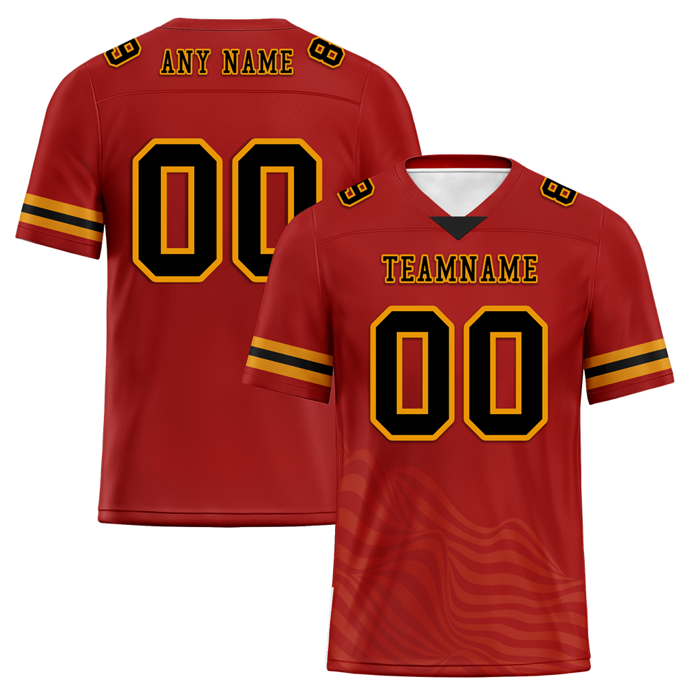 Custom Red Sleeve Stripes Black Personalized Authentic Football Jersey FBJ02-bc0f0dd