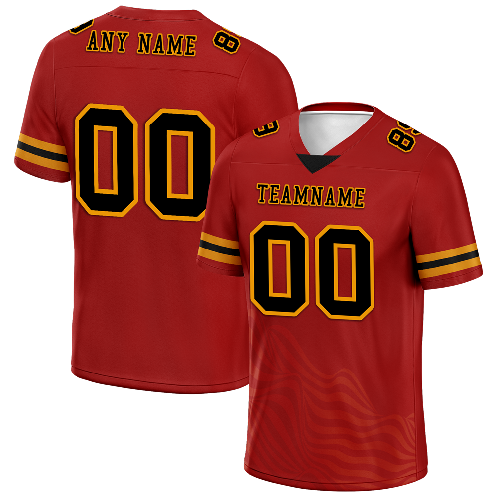 Custom Red Sleeve Stripes Black Personalized Authentic Football Jersey FBJ02-bc0f0dd