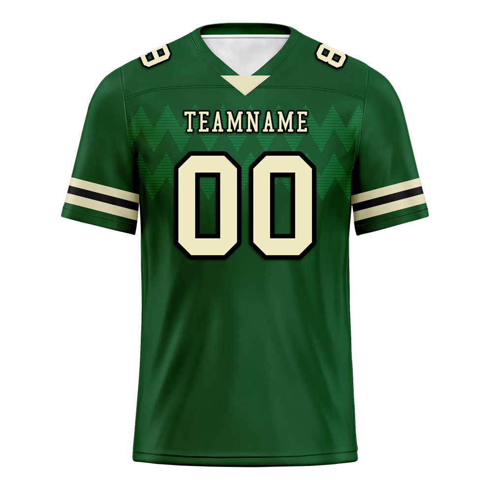 Custom Green Sleeve Stripes Yellow Personalized Authentic Football Jersey FBJ02-bc0f0de