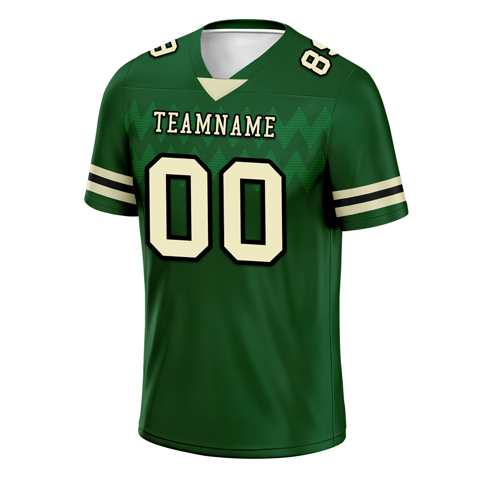 Custom Green Sleeve Stripes Yellow Personalized Authentic Football Jersey FBJ02-bc0f0de