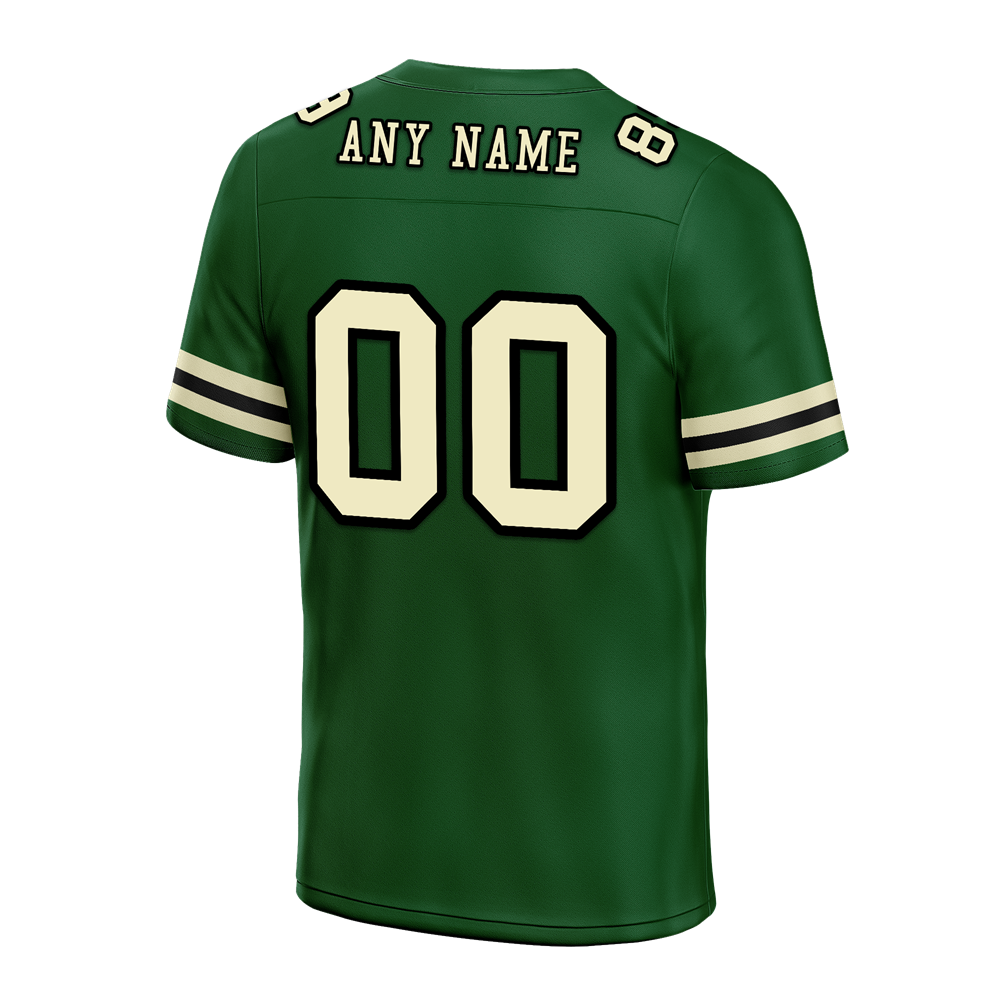 Custom Green Sleeve Stripes Yellow Personalized Authentic Football Jersey FBJ02-bc0f0de