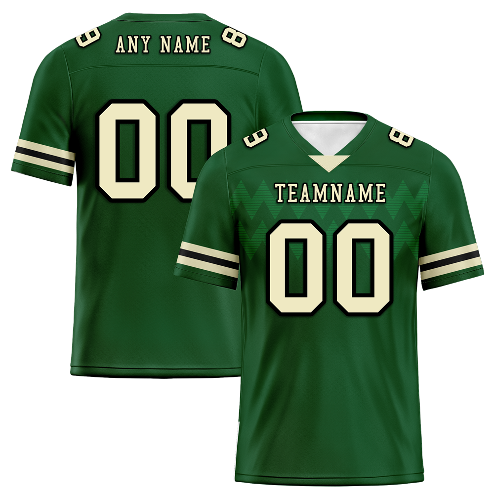 Custom Green Sleeve Stripes Yellow Personalized Authentic Football Jersey FBJ02-bc0f0de