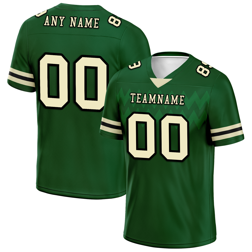 Custom Green Sleeve Stripes Yellow Personalized Authentic Football Jersey FBJ02-bc0f0de