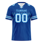 Custom Blue Sleeve Stripes Aqua Personalized Authentic Football Jersey FBJ02-bc0f0df