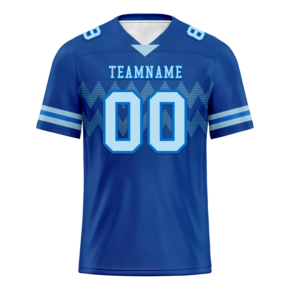 Custom Blue Sleeve Stripes Aqua Personalized Authentic Football Jersey FBJ02-bc0f0df