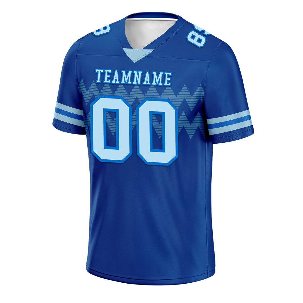 Custom Blue Sleeve Stripes Aqua Personalized Authentic Football Jersey FBJ02-bc0f0df