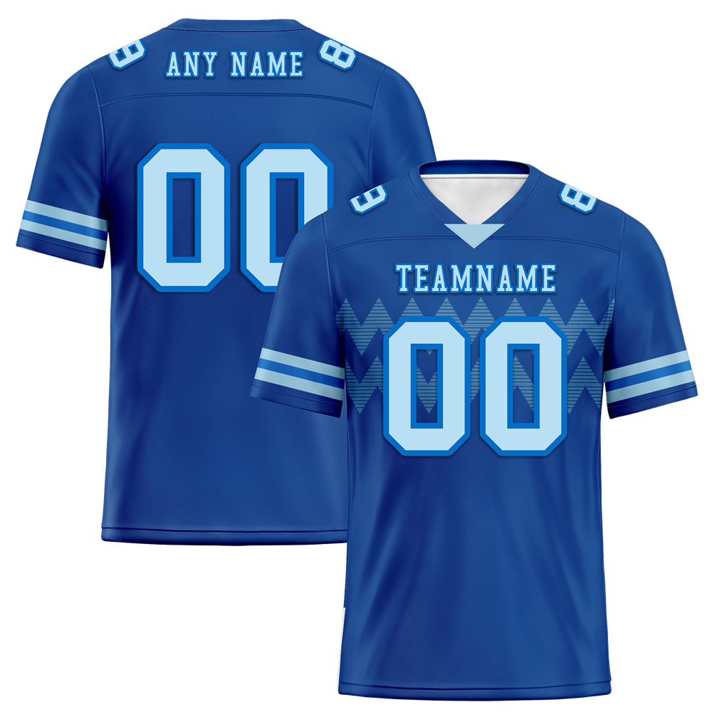 Custom Blue Sleeve Stripes Aqua Personalized Authentic Football Jersey FBJ02-bc0f0df
