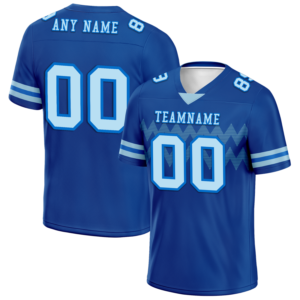 Custom Blue Sleeve Stripes Aqua Personalized Authentic Football Jersey FBJ02-bc0f0df