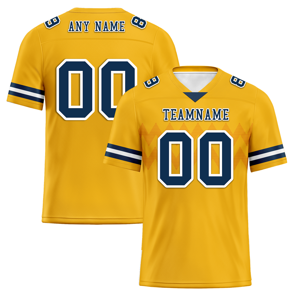 Custom Yellow Sleeve Stripes Black Personalized Authentic Football Jersey FBJ02-bc0f0d7