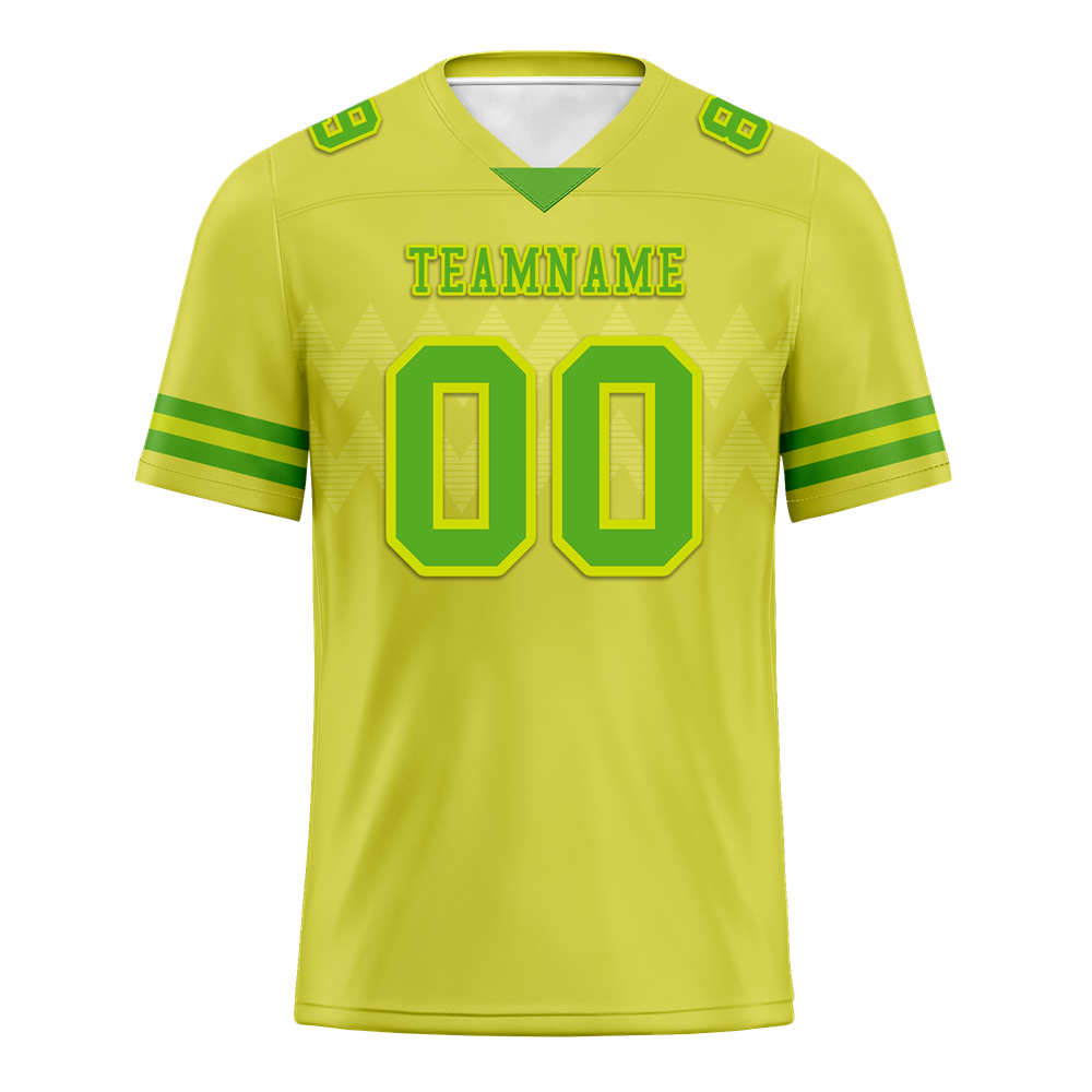 Custom Yellow Sleeve Stripes Green Personalized Authentic Football Jersey FBJ02-bc0f0d9