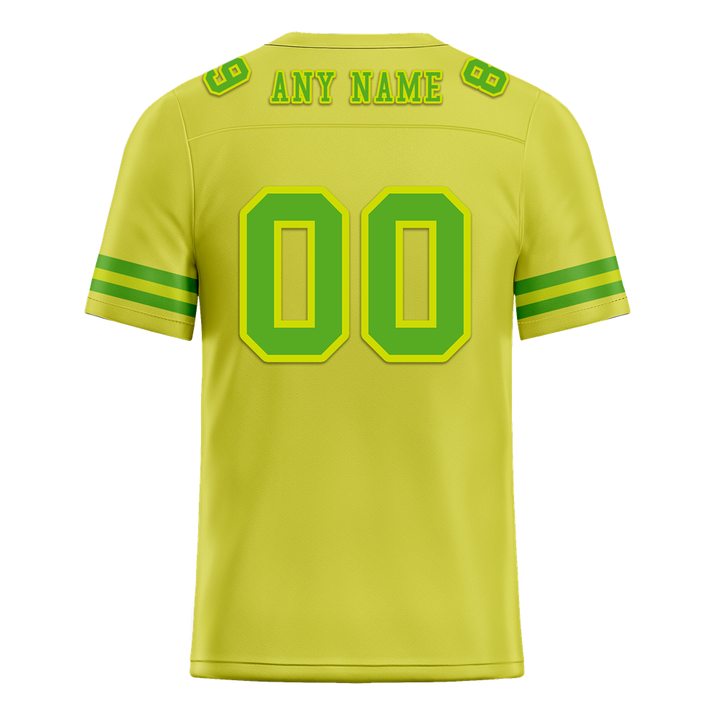 Custom Yellow Sleeve Stripes Green Personalized Authentic Football Jersey FBJ02-bc0f0d9