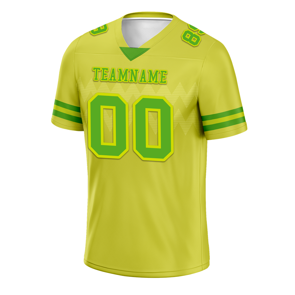 Custom Yellow Sleeve Stripes Green Personalized Authentic Football Jersey FBJ02-bc0f0d9