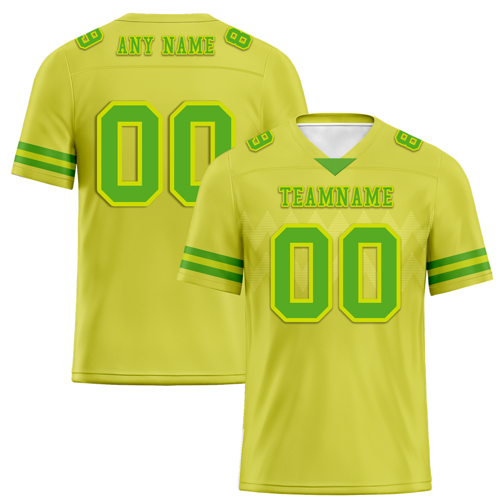 Custom Yellow Sleeve Stripes Green Personalized Authentic Football Jersey FBJ02-bc0f0d9