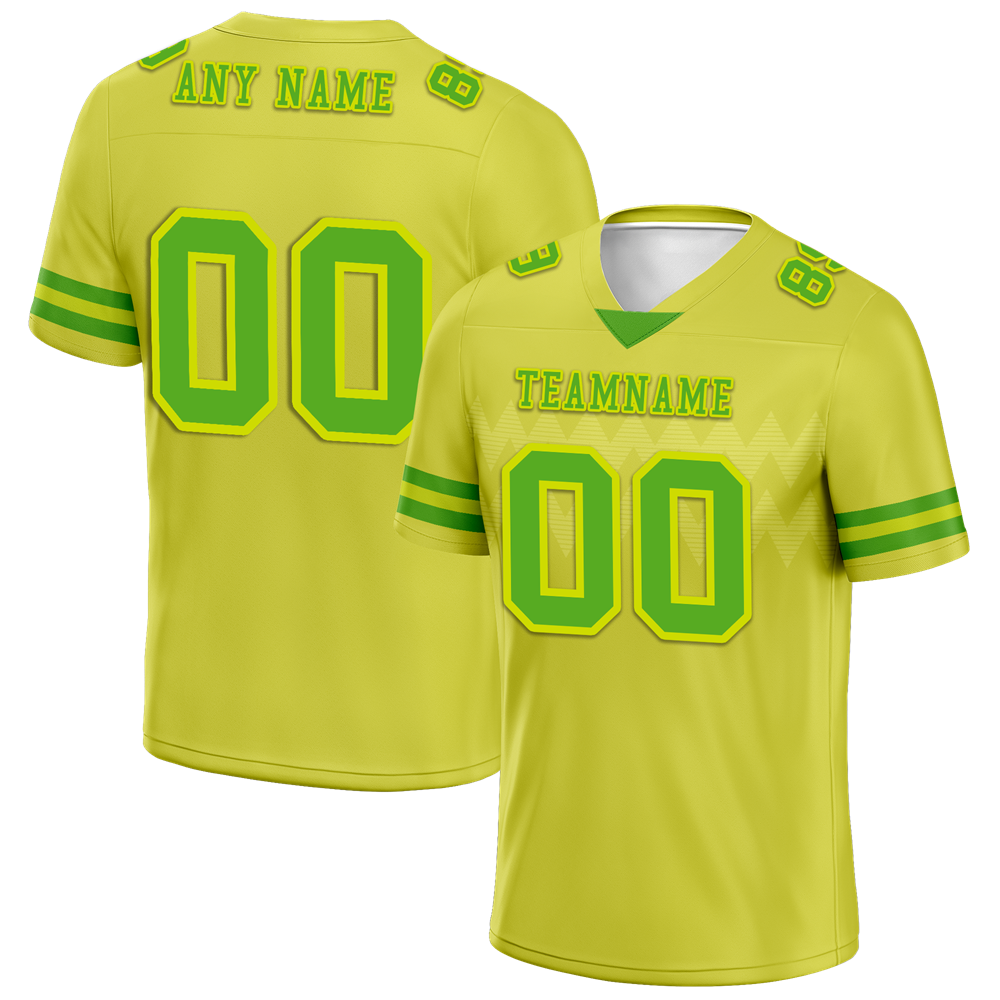 Custom Yellow Sleeve Stripes Green Personalized Authentic Football Jersey FBJ02-bc0f0d9