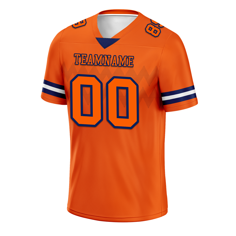 Custom Orange Sleeve Stripes Orange Personalized Authentic Football Jersey FBJ02-bc0f0e0