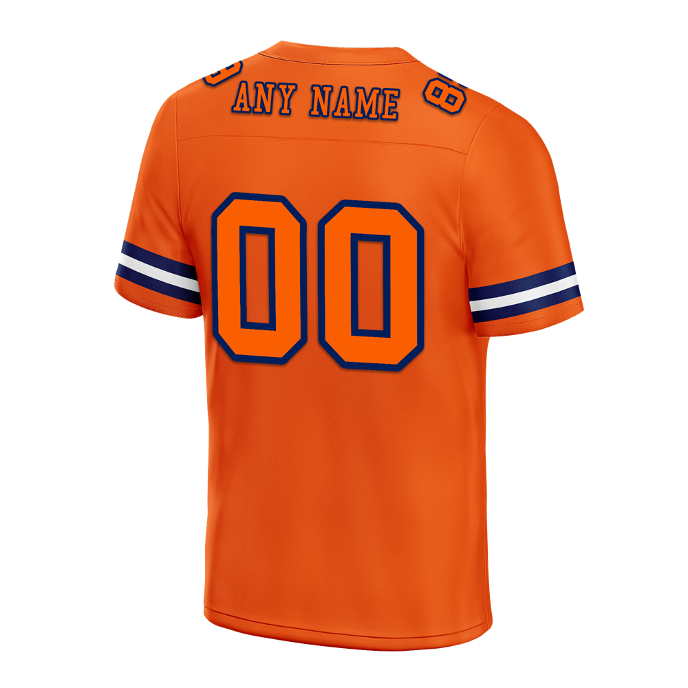 Custom Orange Sleeve Stripes Orange Personalized Authentic Football Jersey FBJ02-bc0f0e0