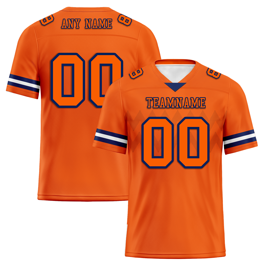 Custom Orange Sleeve Stripes Orange Personalized Authentic Football Jersey FBJ02-bc0f0e0