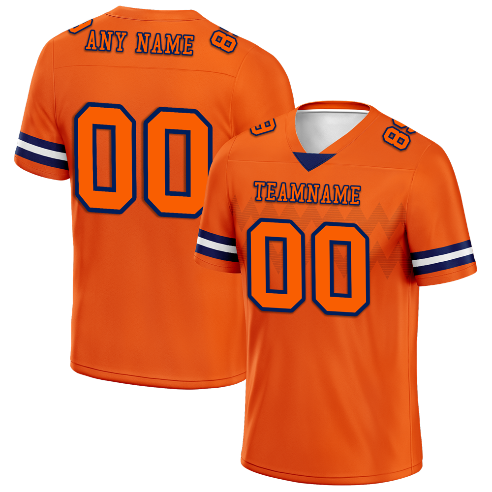 Custom Orange Sleeve Stripes Orange Personalized Authentic Football Jersey FBJ02-bc0f0e0