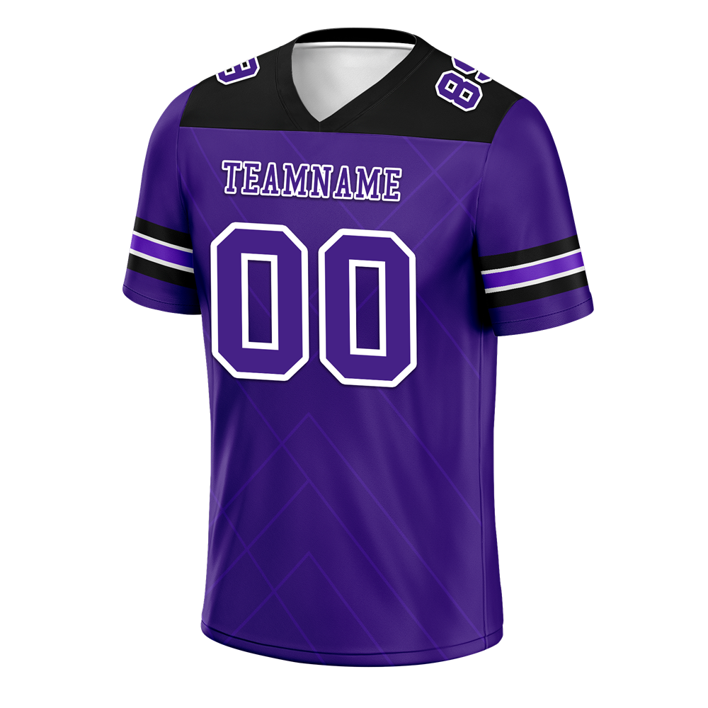 Custom Purple Sleeve Stripes Purple Personalized Authentic Football Jersey FBJ02-bc0f0ea
