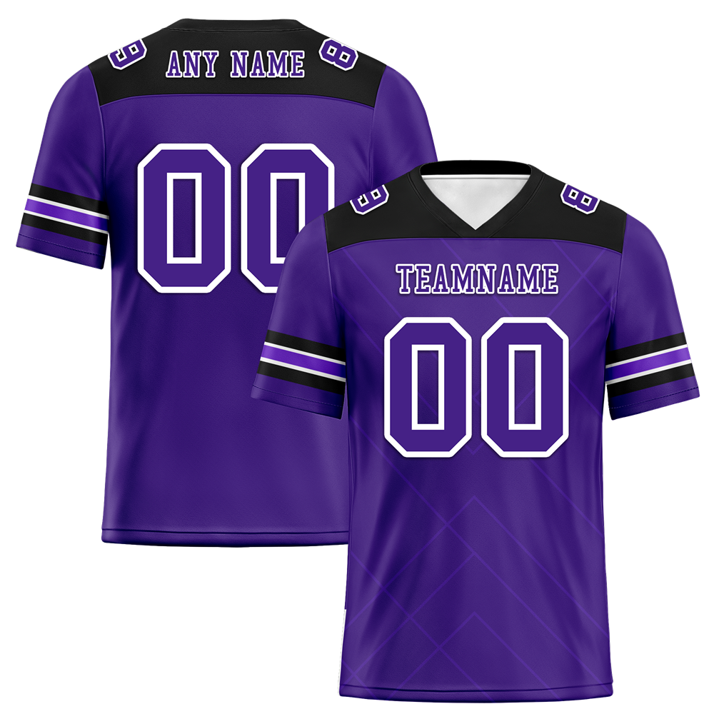 Custom Purple Sleeve Stripes Purple Personalized Authentic Football Jersey FBJ02-bc0f0ea