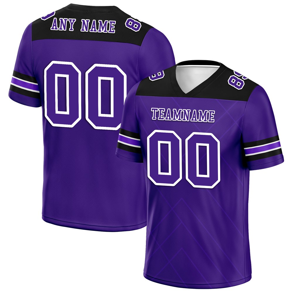 Custom Purple Sleeve Stripes Purple Personalized Authentic Football Jersey FBJ02-bc0f0ea
