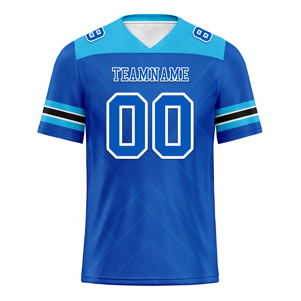 Custom Blue Sleeve Stripes Blue Personalized Authentic Football Jersey FBJ02-bc0f0eb