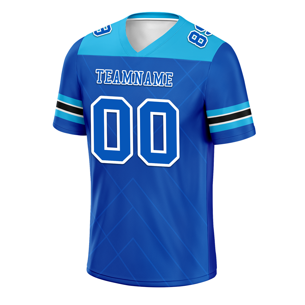 Custom Blue Sleeve Stripes Blue Personalized Authentic Football Jersey FBJ02-bc0f0eb