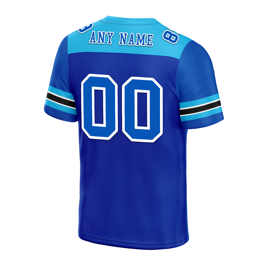 Custom Blue Sleeve Stripes Blue Personalized Authentic Football Jersey FBJ02-bc0f0eb