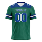 Custom Green Sleeve Stripes Blue Personalized Authentic Football Jersey FBJ02-bc0f0ec
