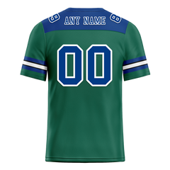 Custom Green Sleeve Stripes Blue Personalized Authentic Football Jersey FBJ02-bc0f0ec