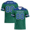 Custom Green Sleeve Stripes Blue Personalized Authentic Football Jersey FBJ02-bc0f0ec