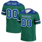 Custom Green Sleeve Stripes Blue Personalized Authentic Football Jersey FBJ02-bc0f0ec