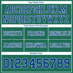 Custom Green Sleeve Stripes Blue Personalized Authentic Football Jersey FBJ02-bc0f0ec