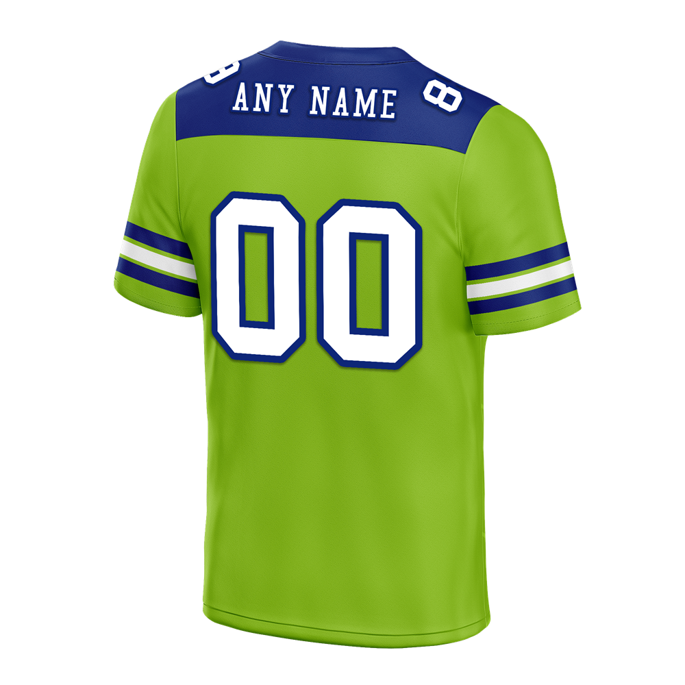 Custom Green Sleeve Stripes White Personalized Authentic Football Jersey FBJ02-bc0f0ef
