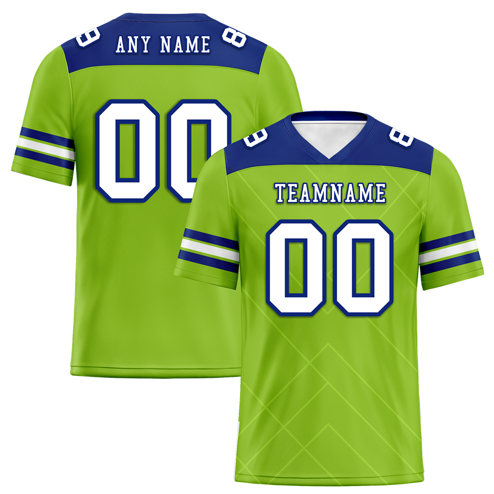 Custom Green Sleeve Stripes White Personalized Authentic Football Jersey FBJ02-bc0f0ef