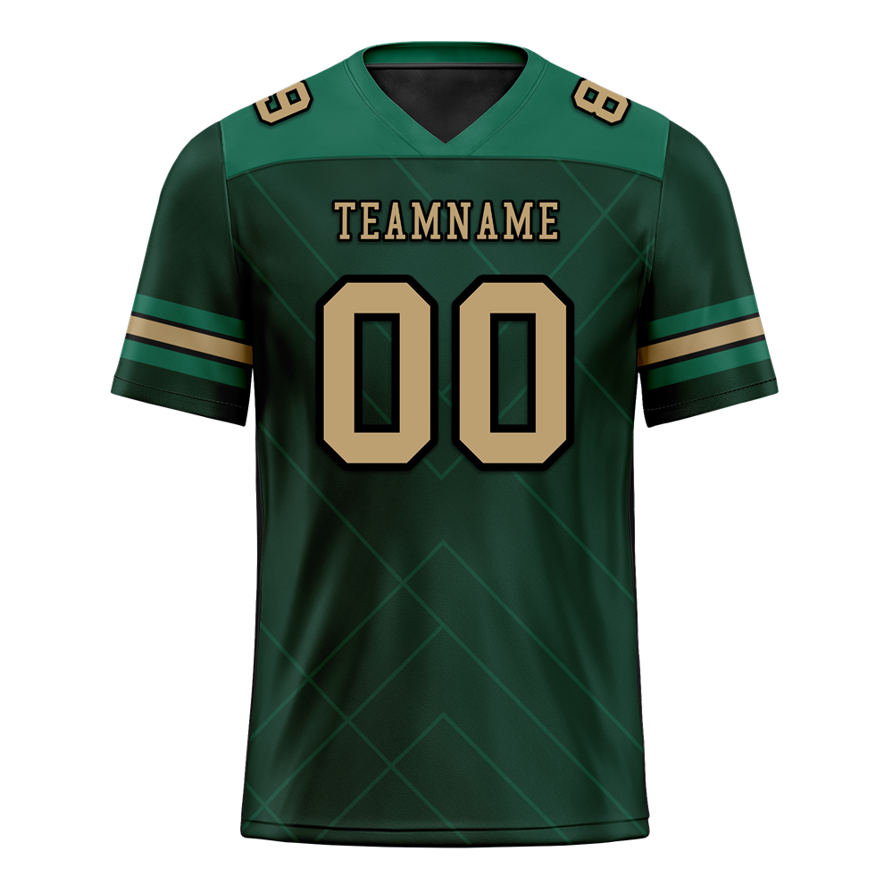 Custom Green Sleeve Stripes Orange Personalized Authentic Football Jersey FBJ02-bc0f0e8