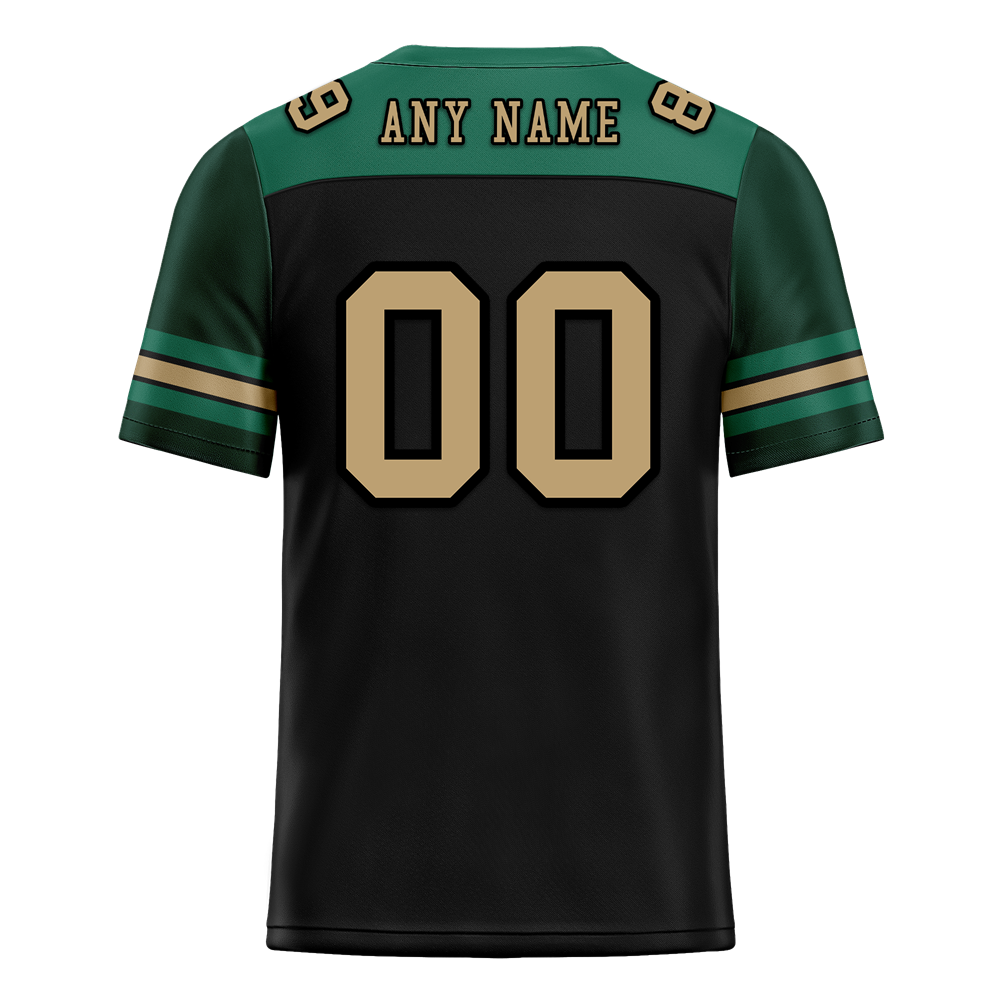 Custom Green Sleeve Stripes Orange Personalized Authentic Football Jersey FBJ02-bc0f0e8