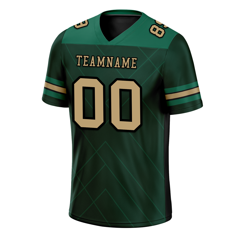 Custom Green Sleeve Stripes Orange Personalized Authentic Football Jersey FBJ02-bc0f0e8