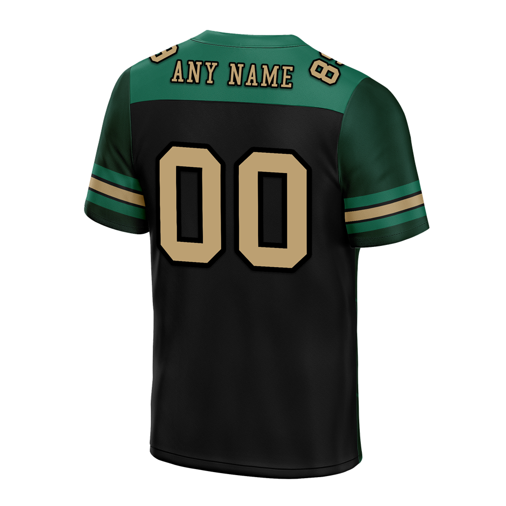 Custom Green Sleeve Stripes Orange Personalized Authentic Football Jersey FBJ02-bc0f0e8