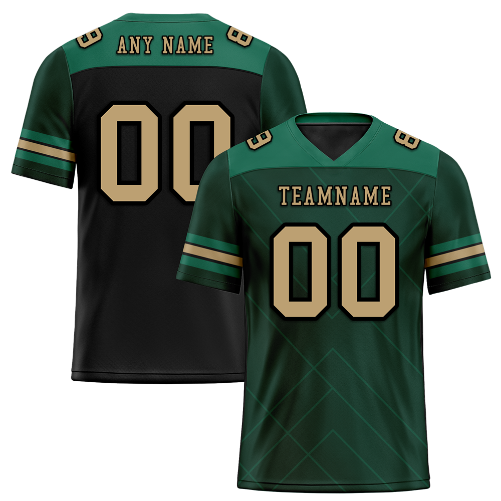 Custom Green Sleeve Stripes Orange Personalized Authentic Football Jersey FBJ02-bc0f0e8